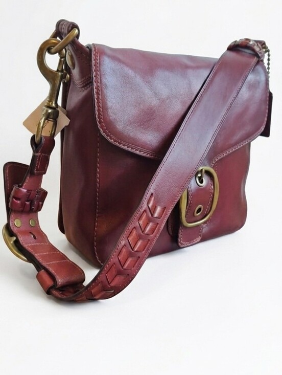 Coach Handbags - Coach 2007 Bleecker Large Flap Shoulder Bag Wine Tattersall 11419 NWT